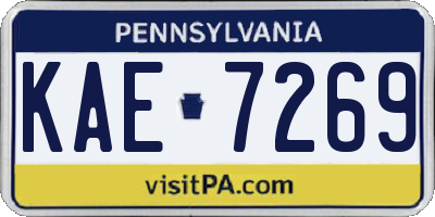 PA license plate KAE7269