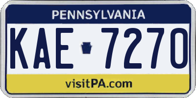 PA license plate KAE7270