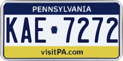 PA license plate KAE7272