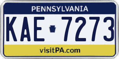 PA license plate KAE7273