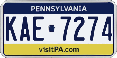 PA license plate KAE7274