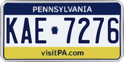 PA license plate KAE7276