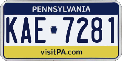 PA license plate KAE7281