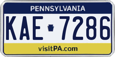 PA license plate KAE7286