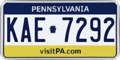 PA license plate KAE7292