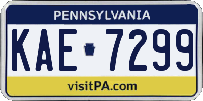 PA license plate KAE7299