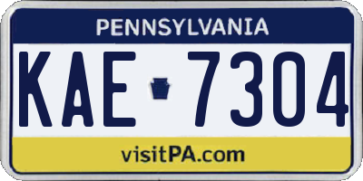 PA license plate KAE7304