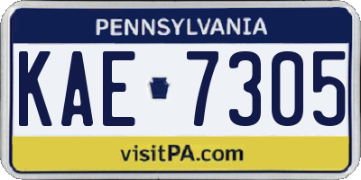 PA license plate KAE7305