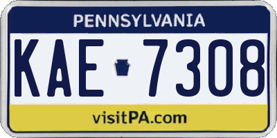 PA license plate KAE7308