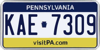 PA license plate KAE7309