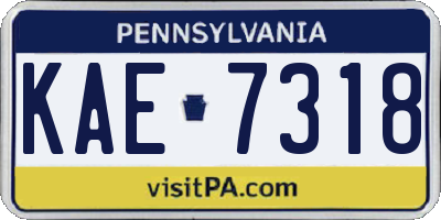 PA license plate KAE7318