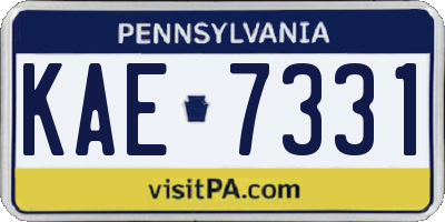 PA license plate KAE7331