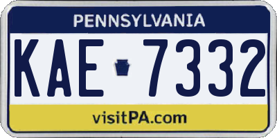 PA license plate KAE7332