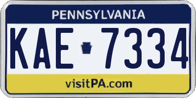 PA license plate KAE7334
