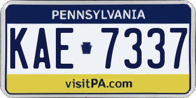 PA license plate KAE7337