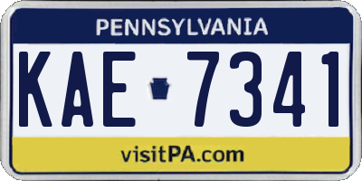 PA license plate KAE7341