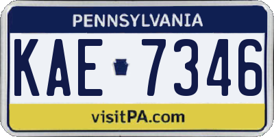 PA license plate KAE7346