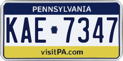 PA license plate KAE7347