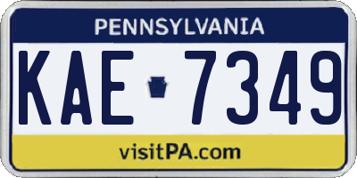 PA license plate KAE7349