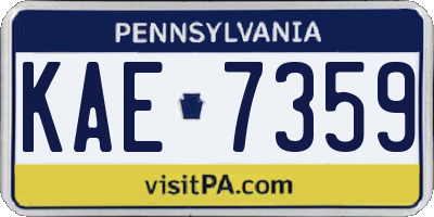 PA license plate KAE7359