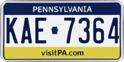 PA license plate KAE7364