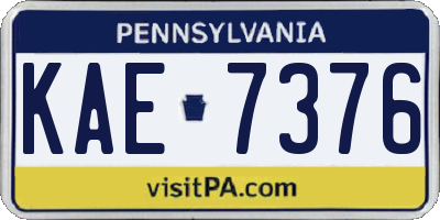 PA license plate KAE7376
