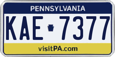 PA license plate KAE7377