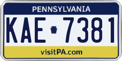 PA license plate KAE7381