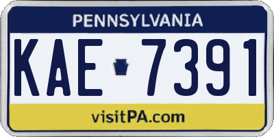 PA license plate KAE7391