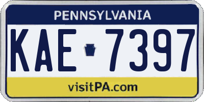 PA license plate KAE7397