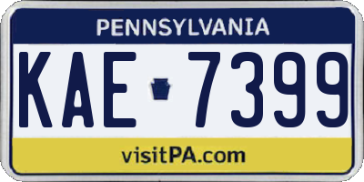 PA license plate KAE7399