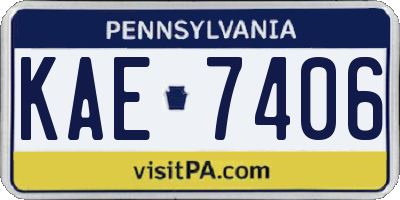 PA license plate KAE7406