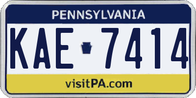 PA license plate KAE7414