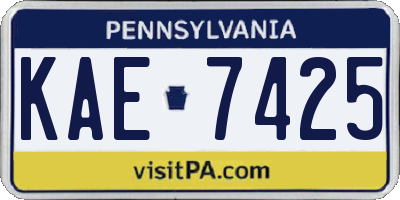 PA license plate KAE7425