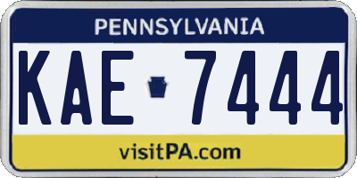 PA license plate KAE7444