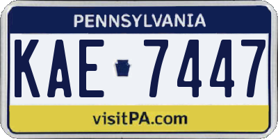 PA license plate KAE7447