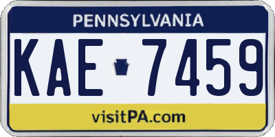 PA license plate KAE7459