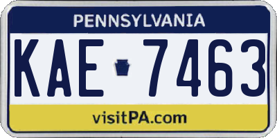 PA license plate KAE7463