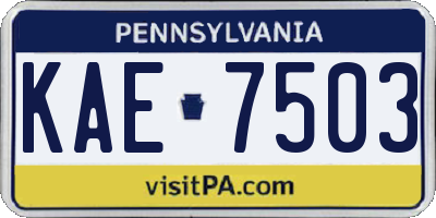 PA license plate KAE7503
