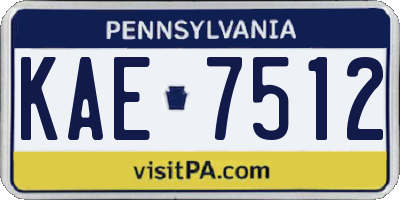 PA license plate KAE7512