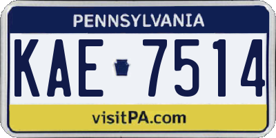 PA license plate KAE7514