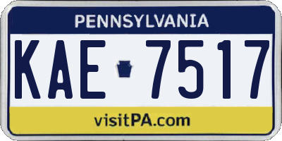 PA license plate KAE7517