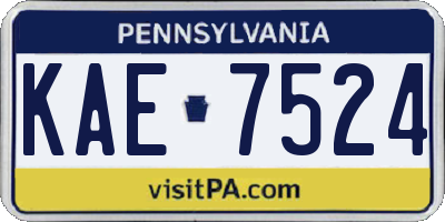 PA license plate KAE7524