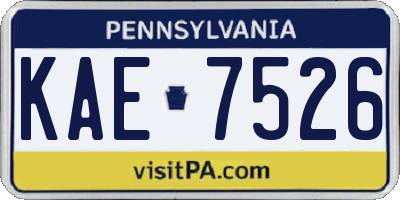 PA license plate KAE7526
