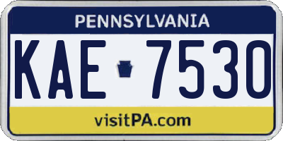 PA license plate KAE7530