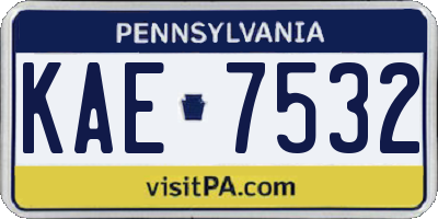 PA license plate KAE7532