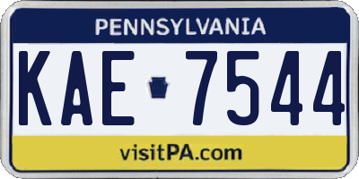 PA license plate KAE7544