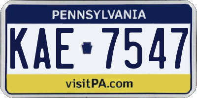 PA license plate KAE7547