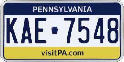 PA license plate KAE7548