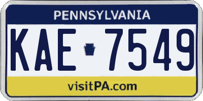 PA license plate KAE7549